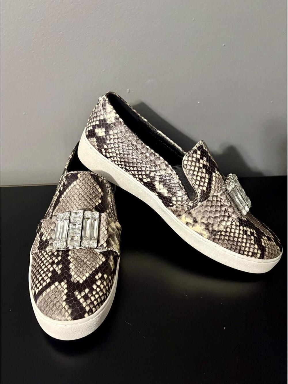 MICHAEL Michael Kors NWOT SZ 9 Python Snakeskin Crystal Slip On Sneakers - Picture 3 of 6